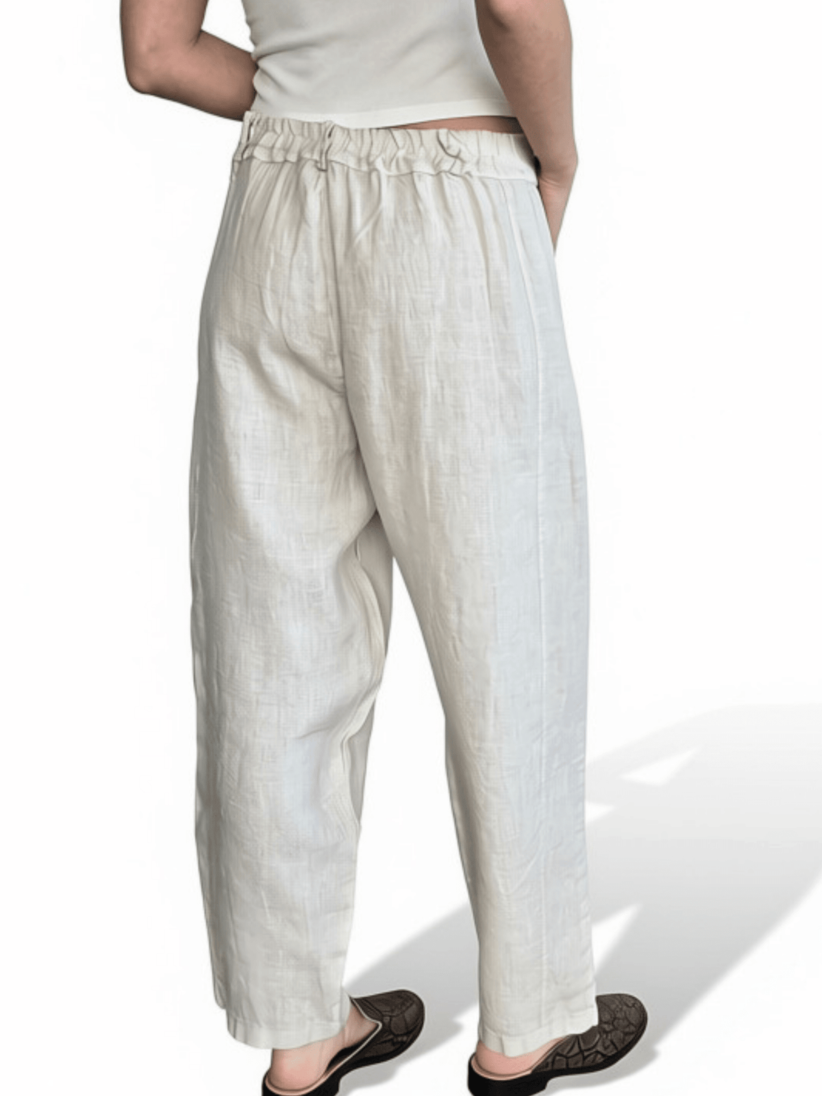 Pantalón Italiano 100% Lino, color Beige