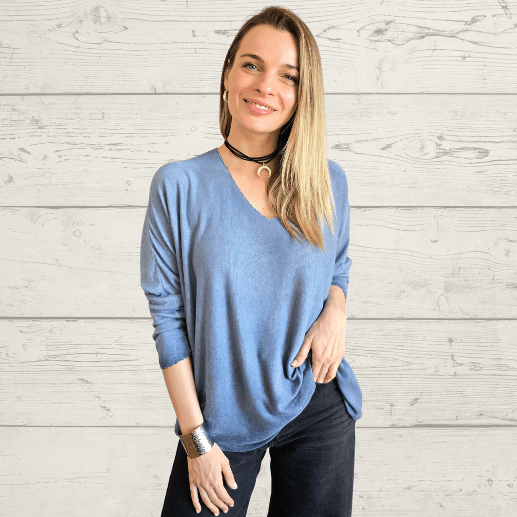Sweater Italiano delgado, color Azul