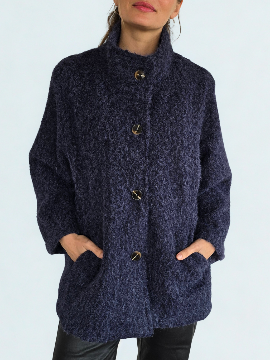 Chaqueta Bouclé, color Azul