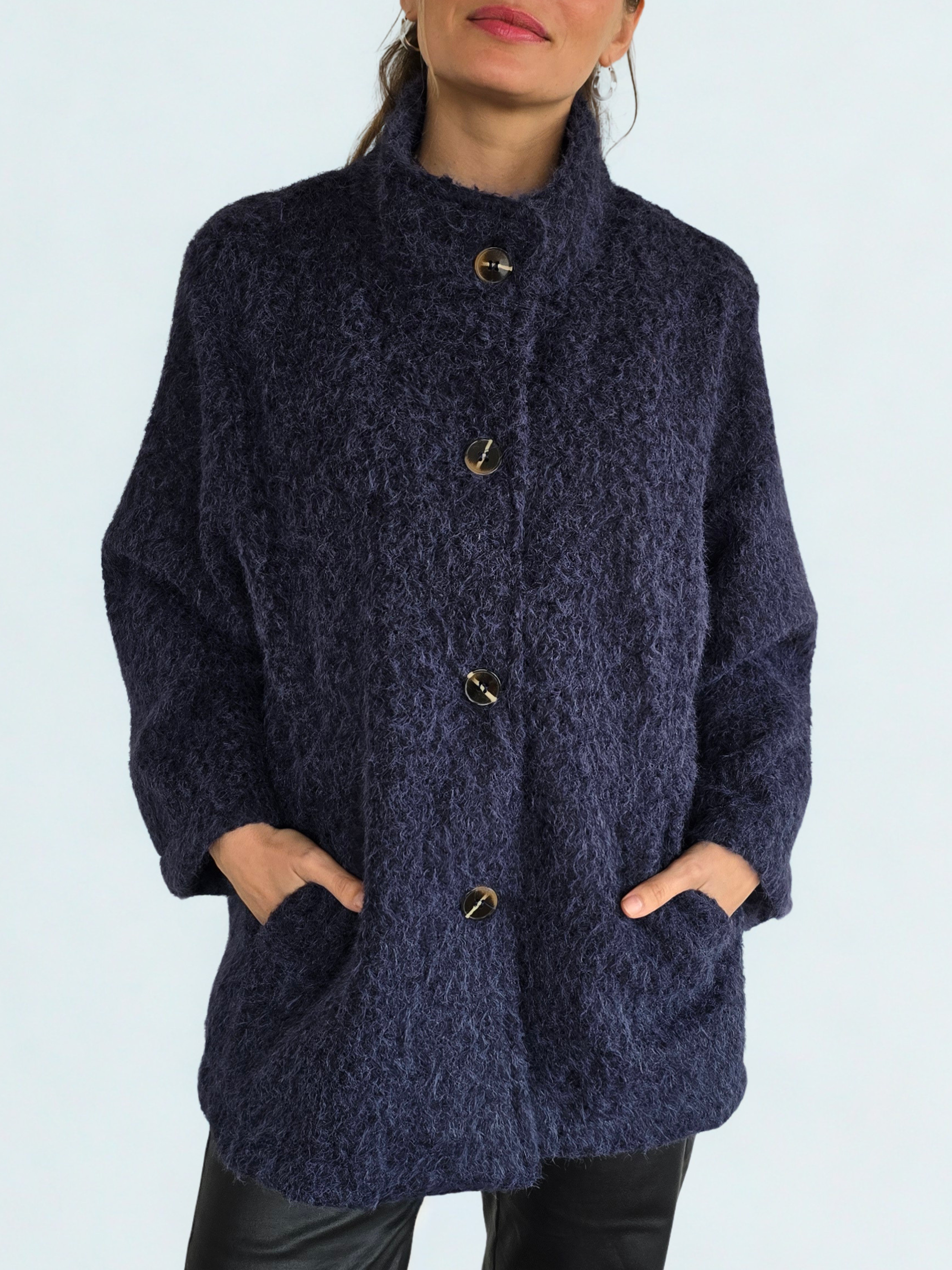 Chaqueta Bouclé, color Azul
