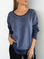 Blusa Italiana Bordada, color Azul