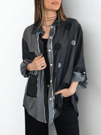 Blusa Jeans, color Gris