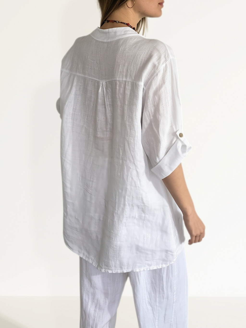 Blusa Italiana Bordada, color Blanco