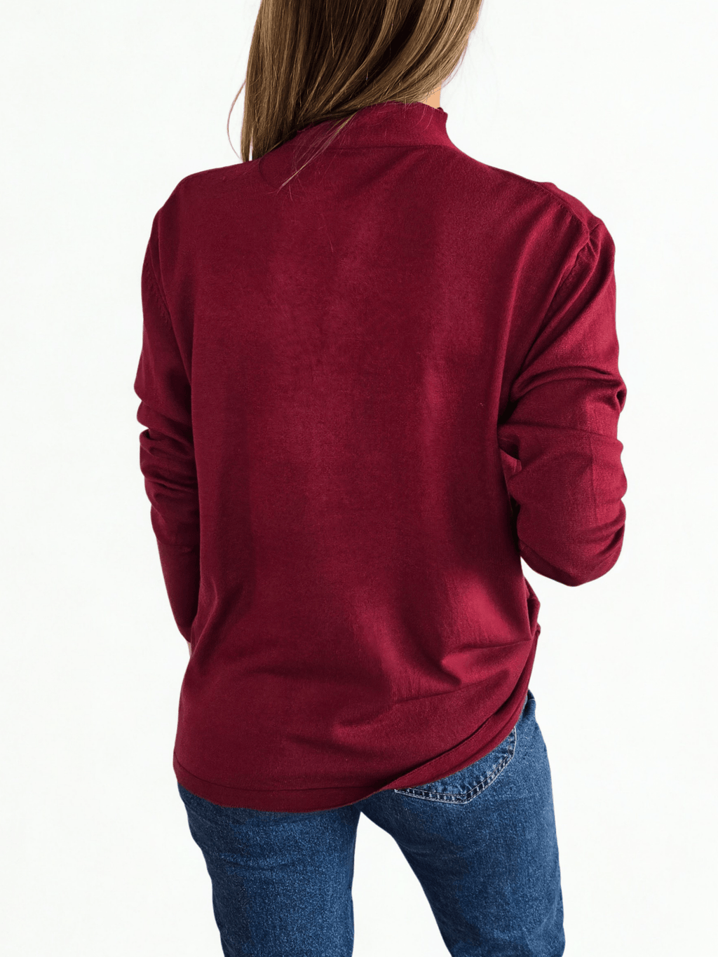 Sweater Cuello Alto, color Burdeo