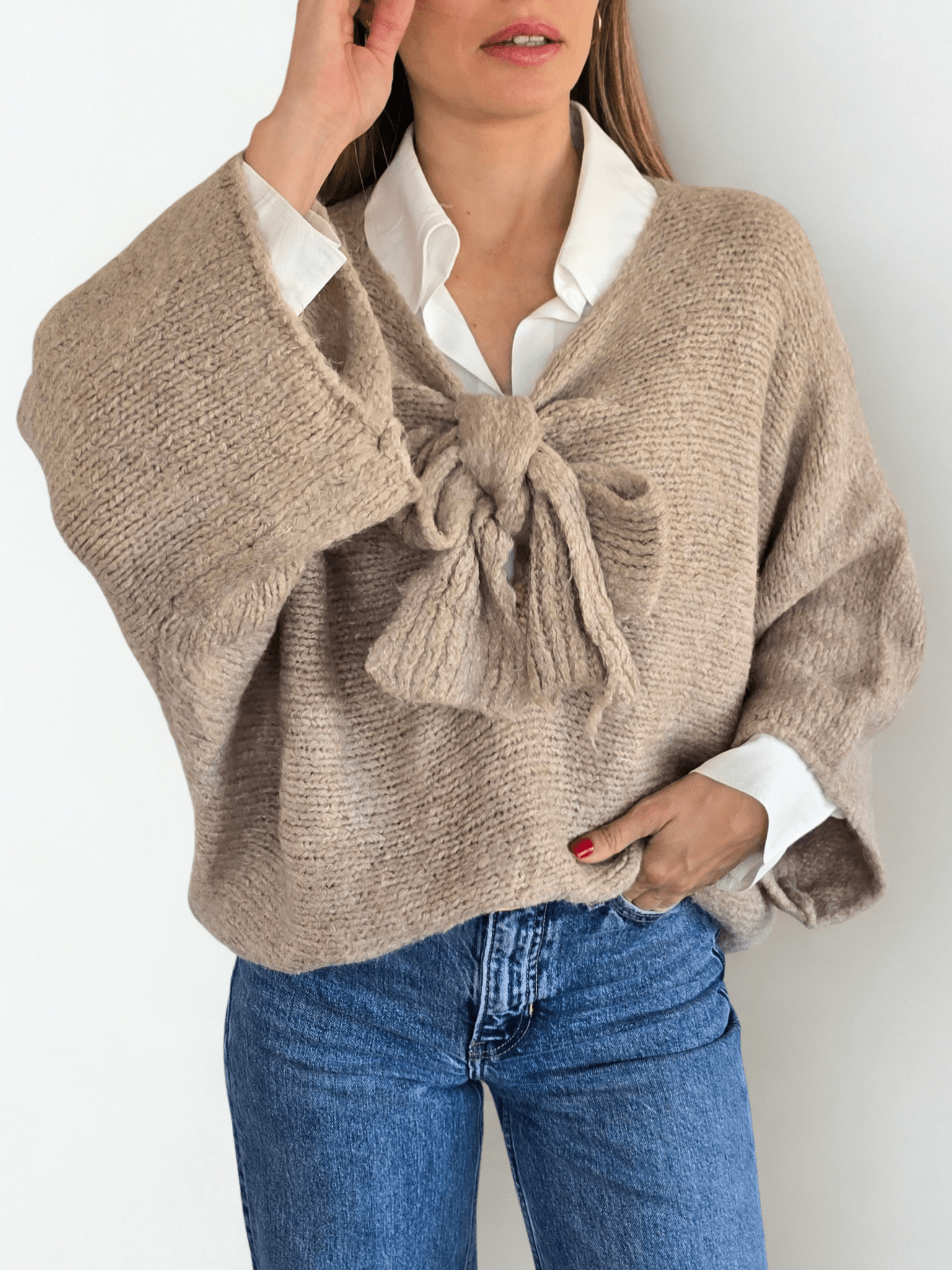 Sweater Italiano Lazo, color Beige