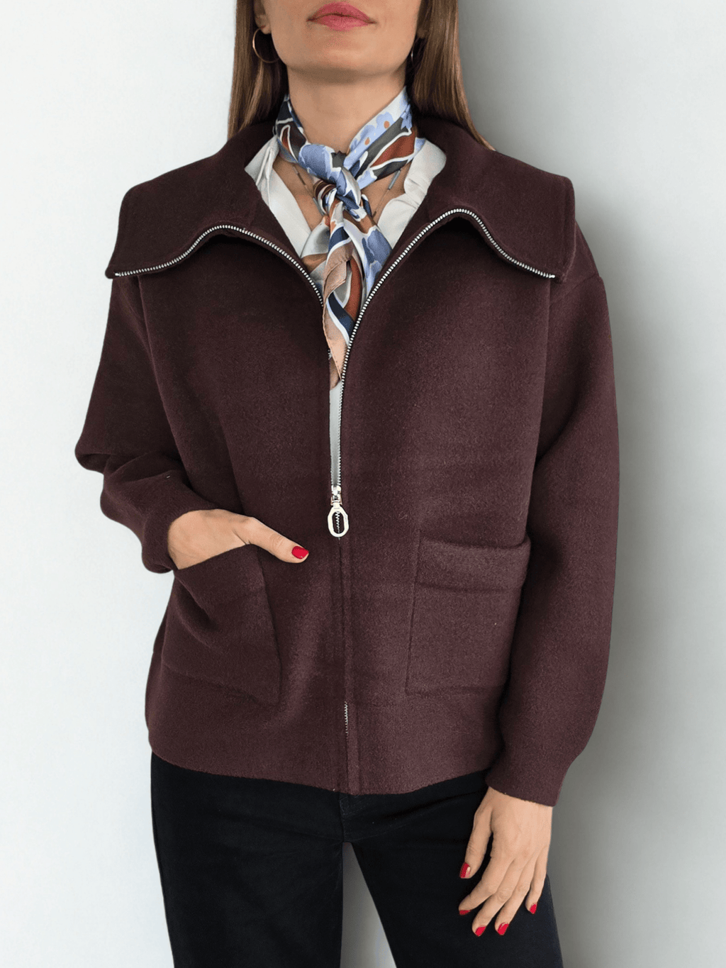 Chaqueta Dos Bolsillos, color Chocolate
