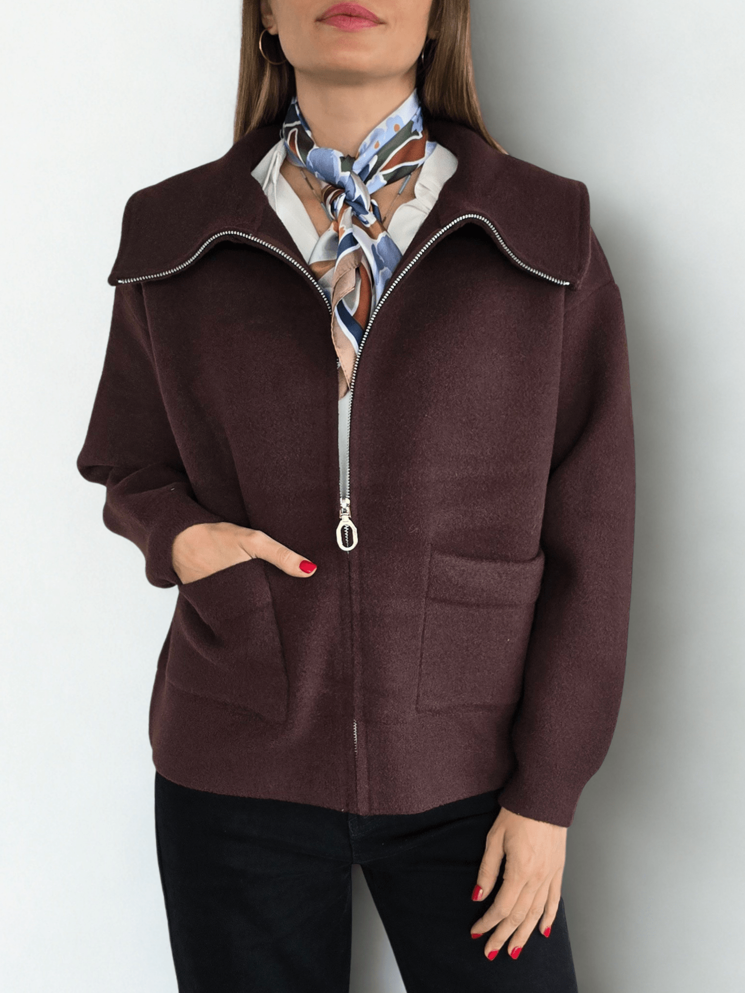 Chaqueta Dos Bolsillos, color Chocolate