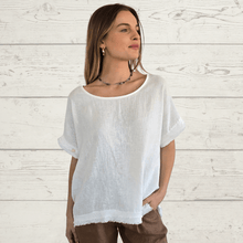 Cargar imagen en el visor de la galería, Blusa Italiana Bolonia, color Blanco
