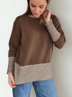 Sweater Italiano Pretina Rayada, color Chocolate