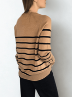 Sweater Rayado, fondo Camel