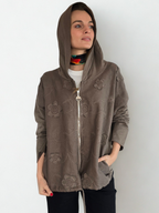 Chaqueta Italiana Bordad, color Chocolate