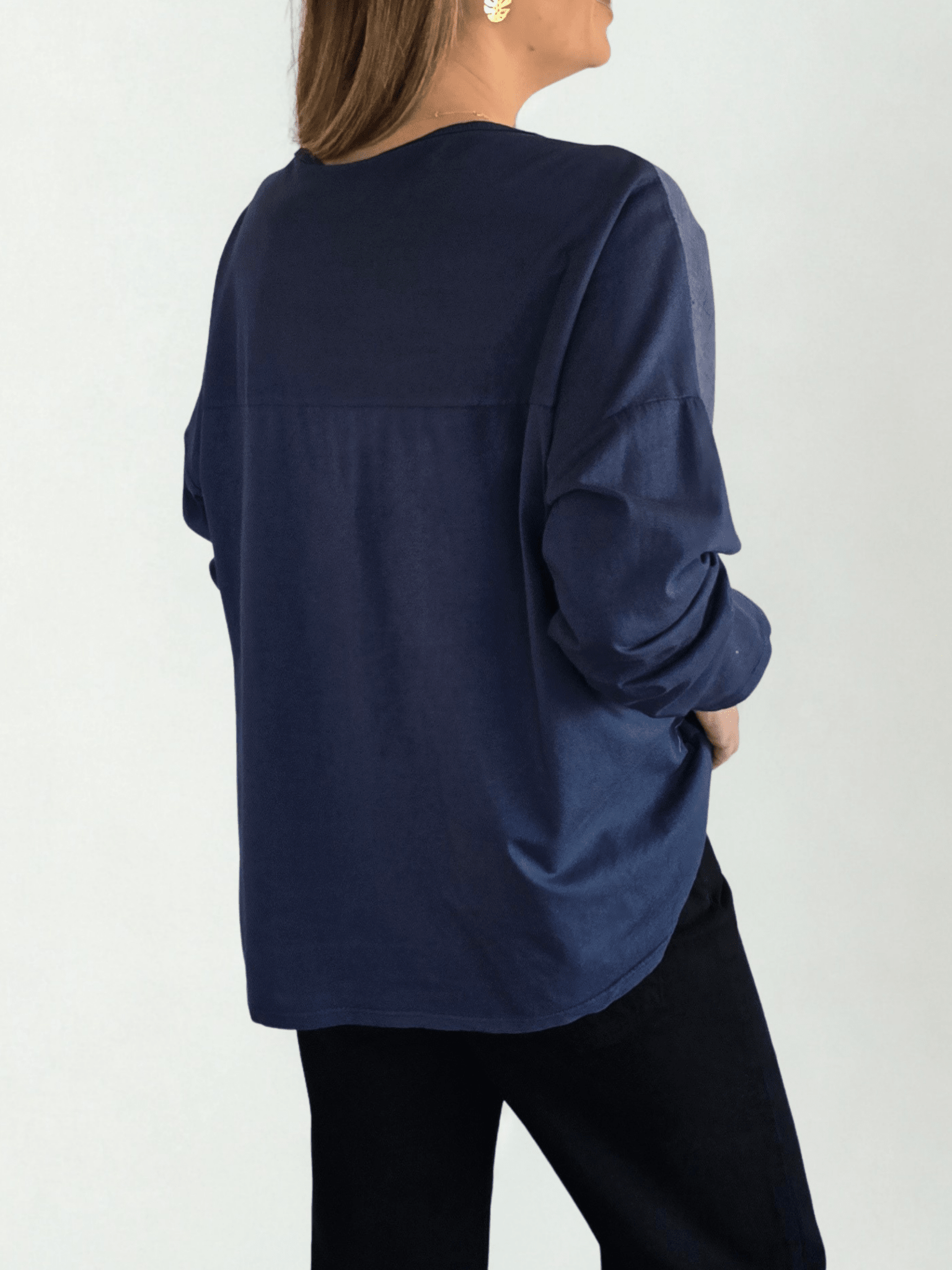 Blusa Italiana Bordada, color Azul