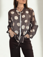 Chaqueta Italiana Lunares, fondo chocolate