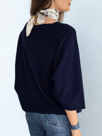 Sweater Italiano Manga 3/4, color Azul Marino