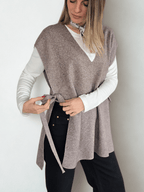 Sweater sin Mangas Lazo, color Taupe