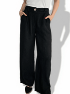 Pantalón 100% Lino Italiano, color Negro