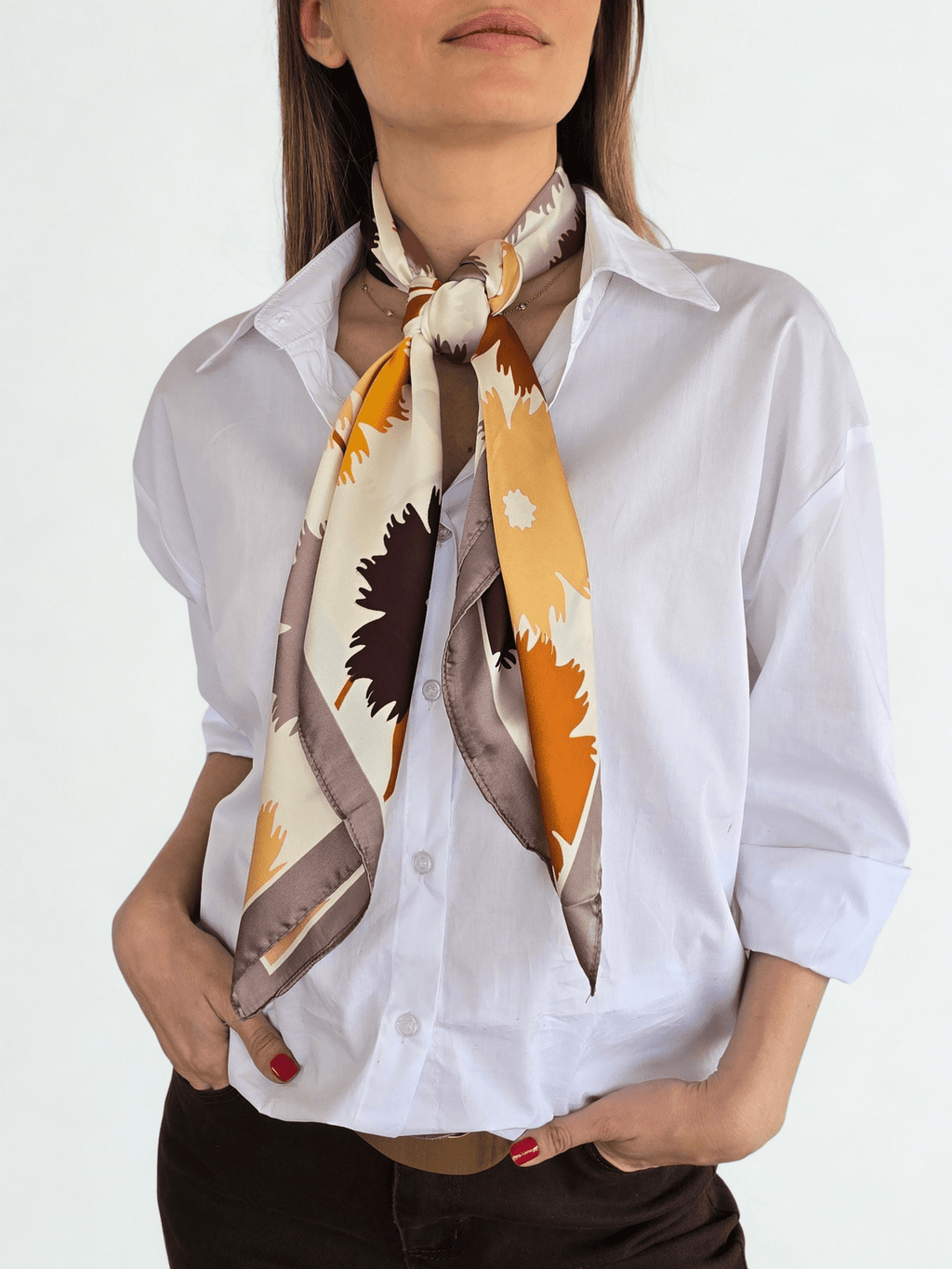 Pañuelo Estampado, Orilla Taupe