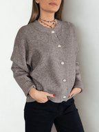 Chaleco Botones Dorados, color Taupe