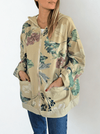 Chaqueta de Jeans Estampada, fondo Mostaza