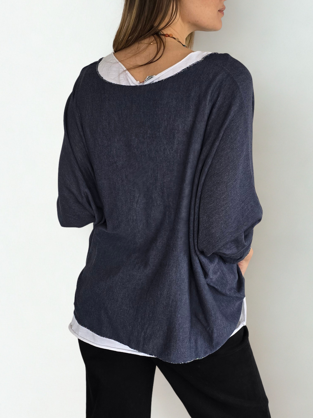 Sweater Italiano con Polera, color Azul