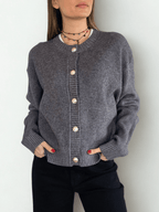 Chaleco Botones Dorados, color Gris