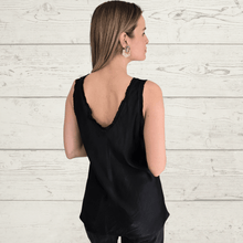 Cargar imagen en el visor de la galería, Blusa Italiana sin mangas, color Negro
