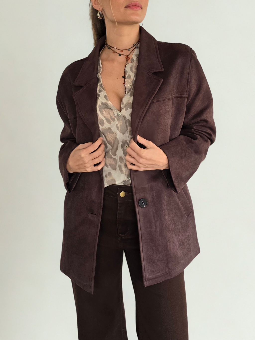 Chaqueta Blazer, color Chocolate