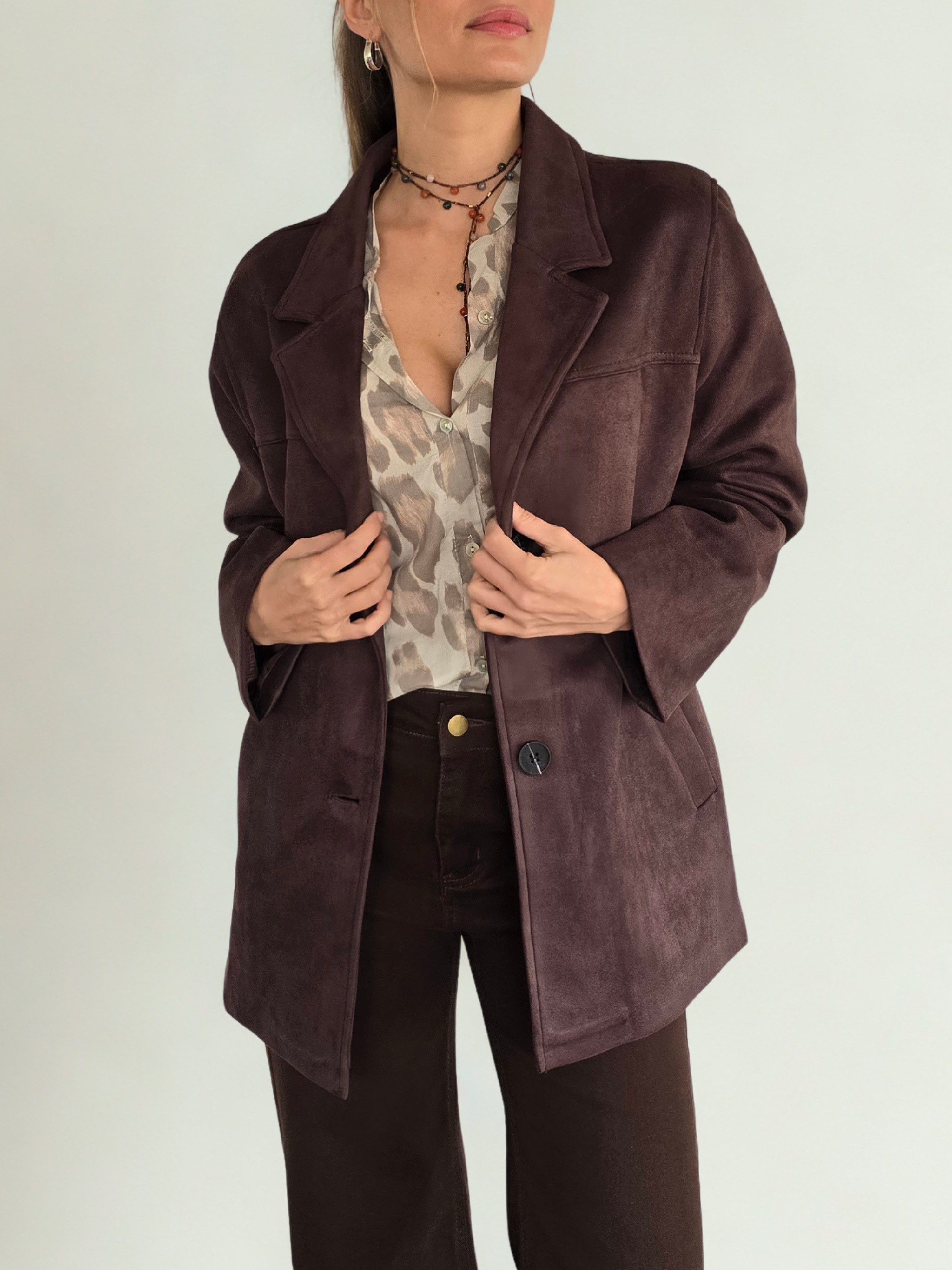 Chaqueta Blazer, color Chocolate