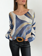 Sweater Italiano Estampado, tonos Azules