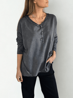 Sweater polerón Teñido con Desflecado, color Gris