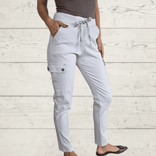 Cargar imagen en el visor de la galería, Pantalón Italiano cargo, color gris claro
