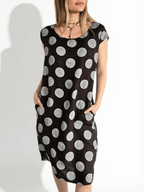 Vestido Italiano Lunares, fondo Chocolate