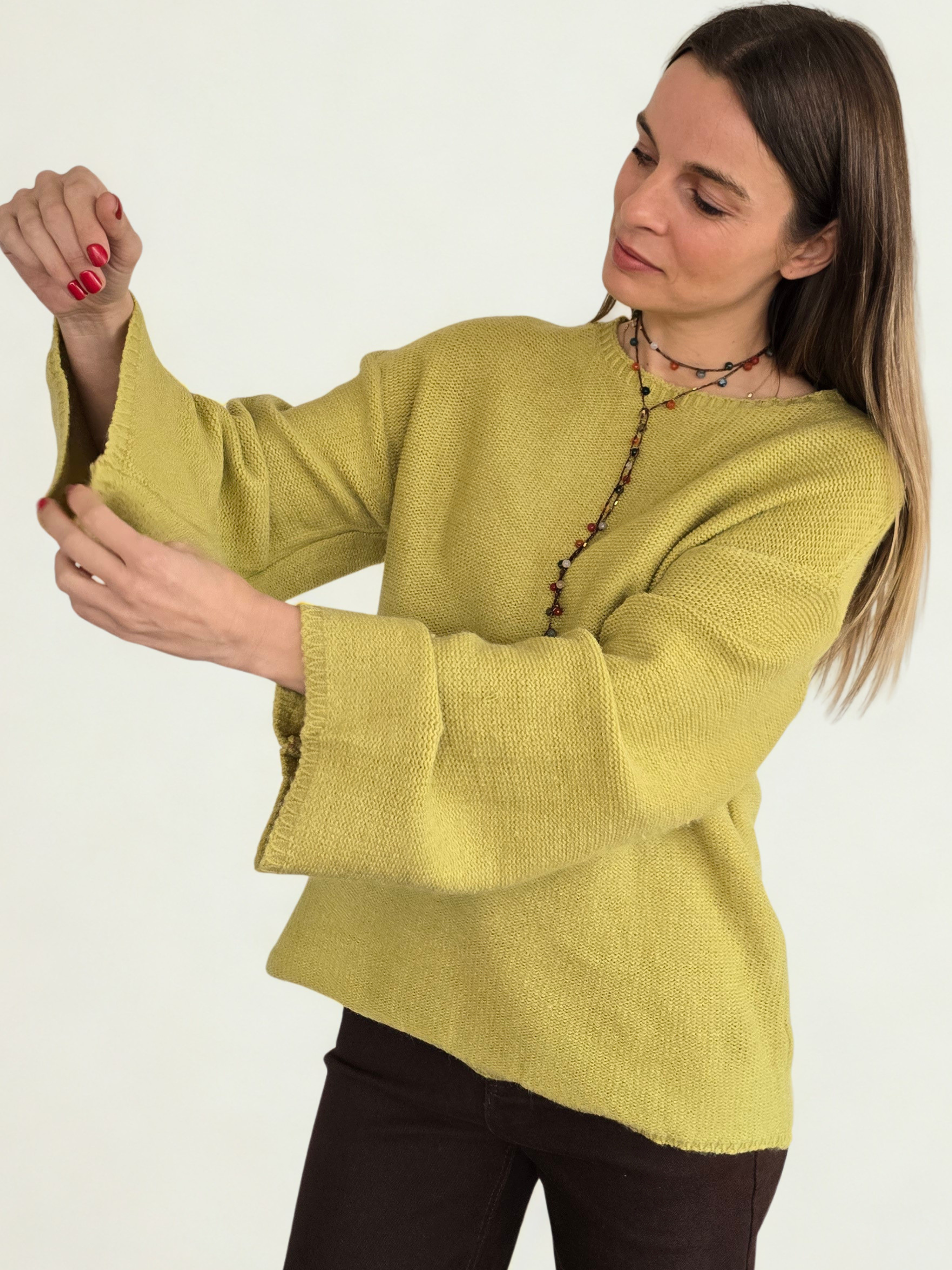 Sweater Manga Ancha, color Pistacho