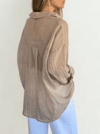 Blusa de Algodón, color Beige