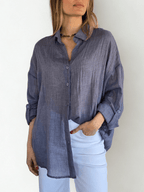 Blusa de Algodón, color Azul