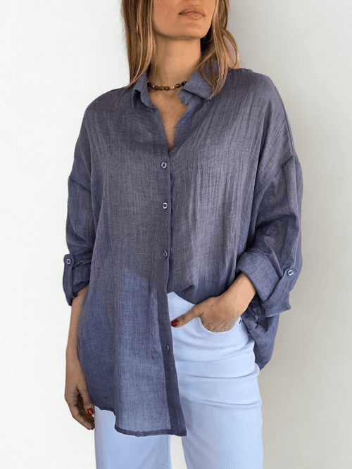 Blusa de Algodón, color Azul