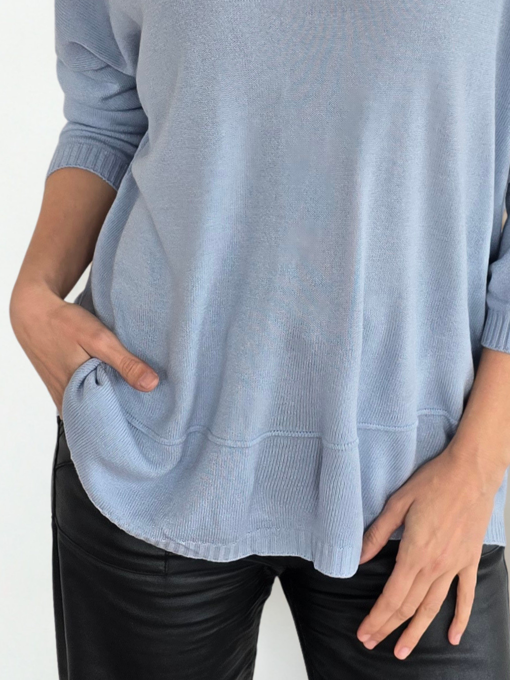 Sweater Italiano ancho, color Celeste