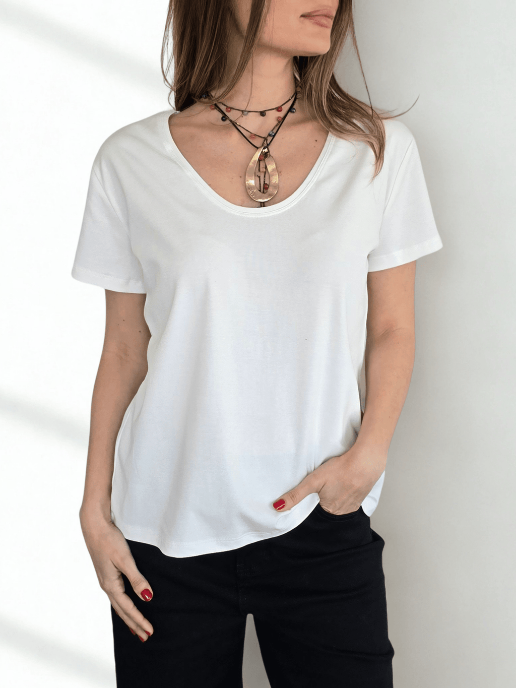 Polera Básica, color Blanco