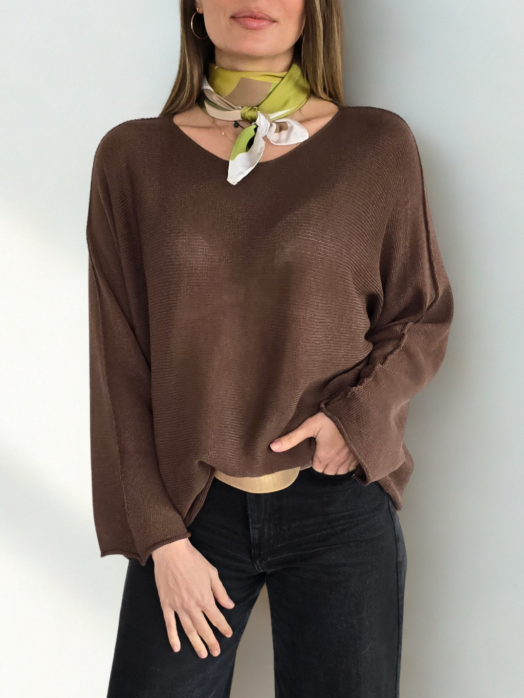 Sweater Italiano Básico, color Chocolate