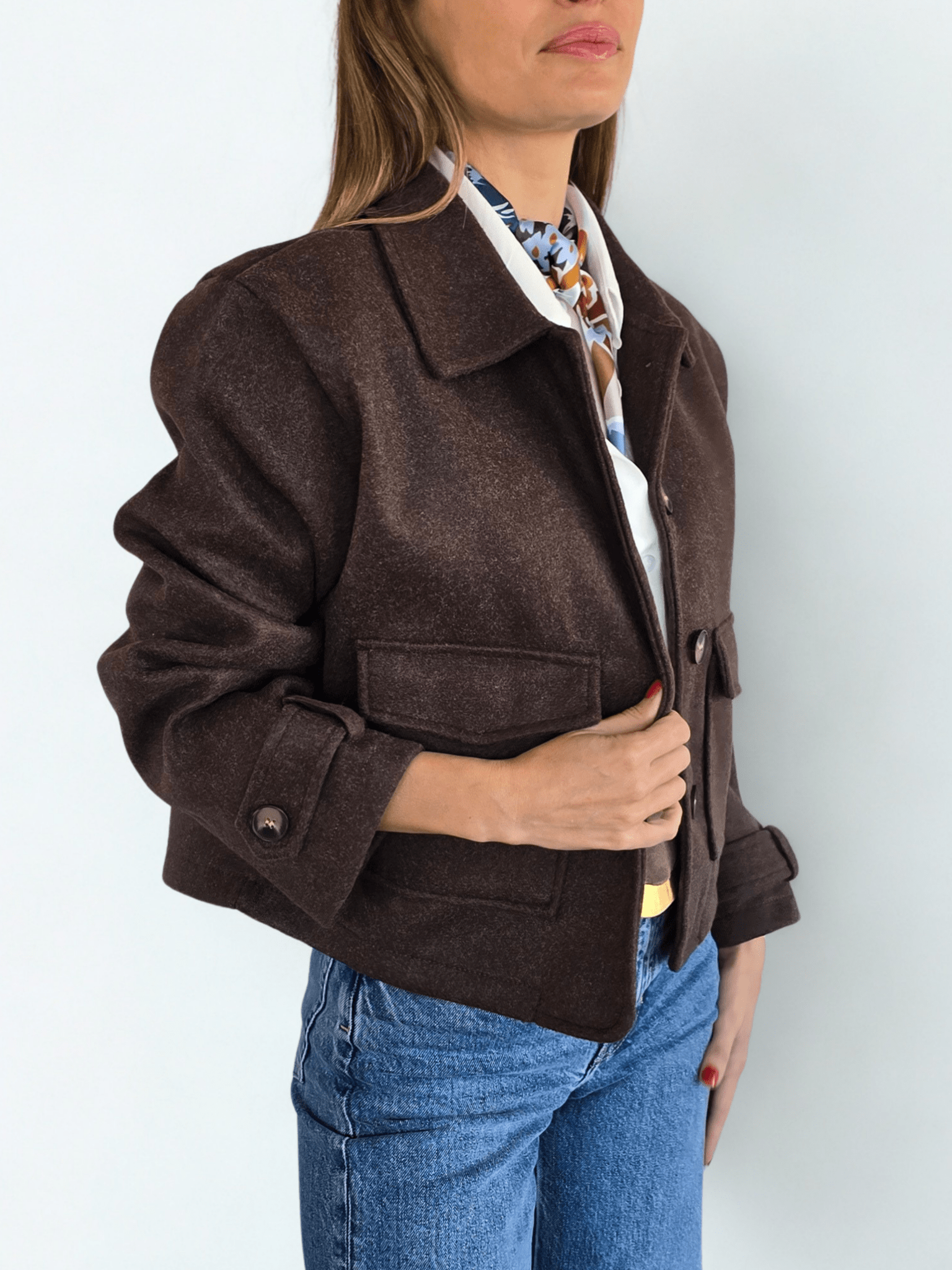 Chaqueta de Paño, color Café