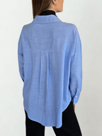 Blusa Escote en V, color Celeste