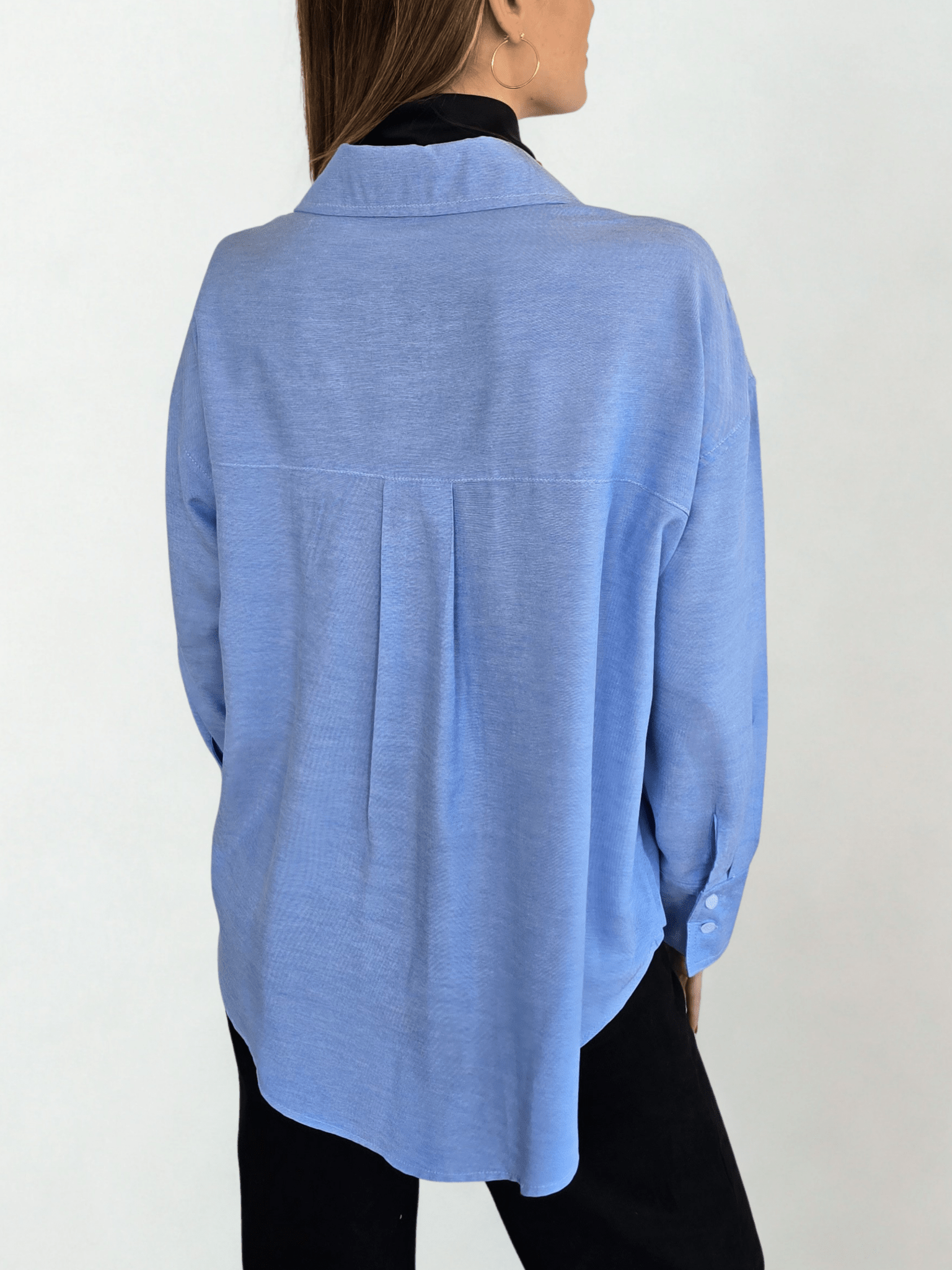 Blusa Escote en V, color Celeste