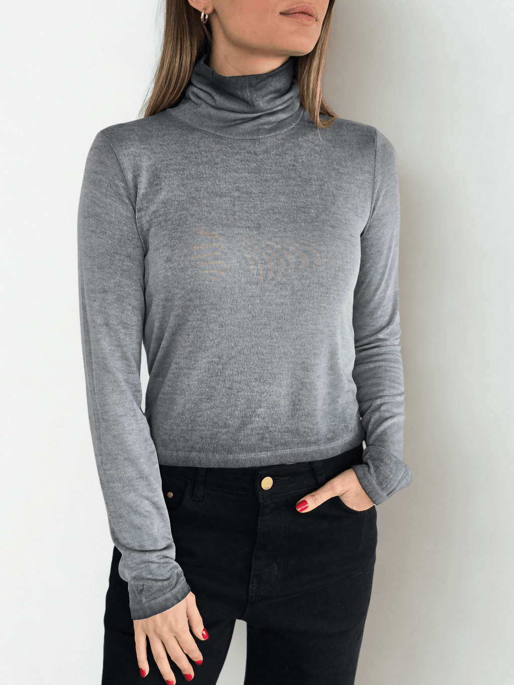 Polera Beatle Italiano corto, color gris