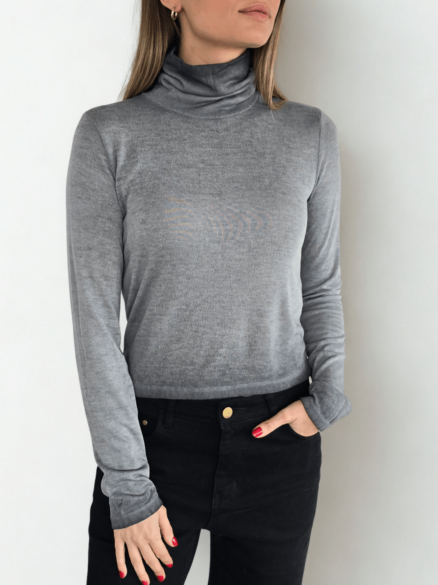 Polera Beatle Italiano corto, color gris