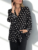 Blusa Lunares, color Negro
