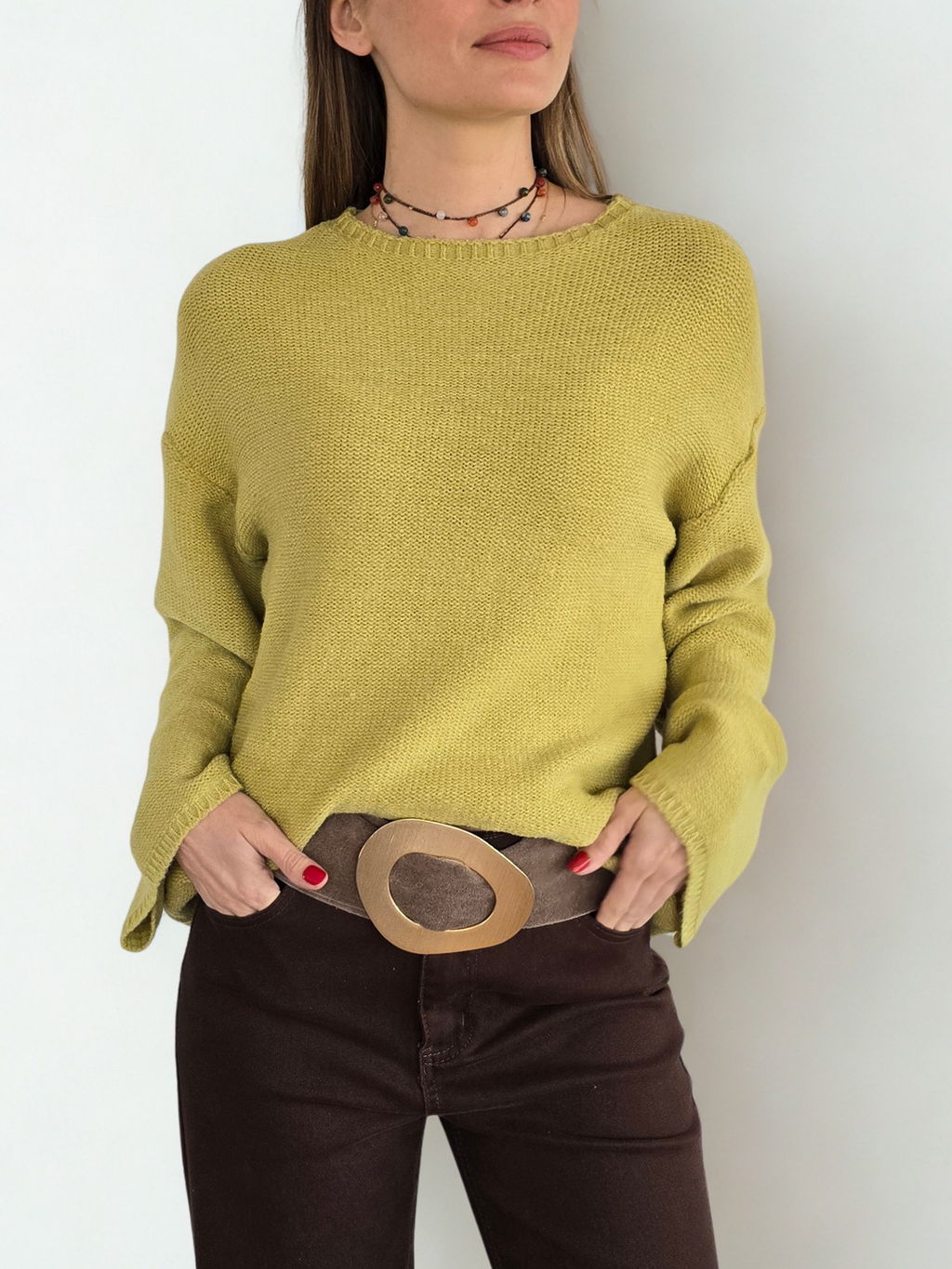 Sweater Manga Ancha, color Pistacho