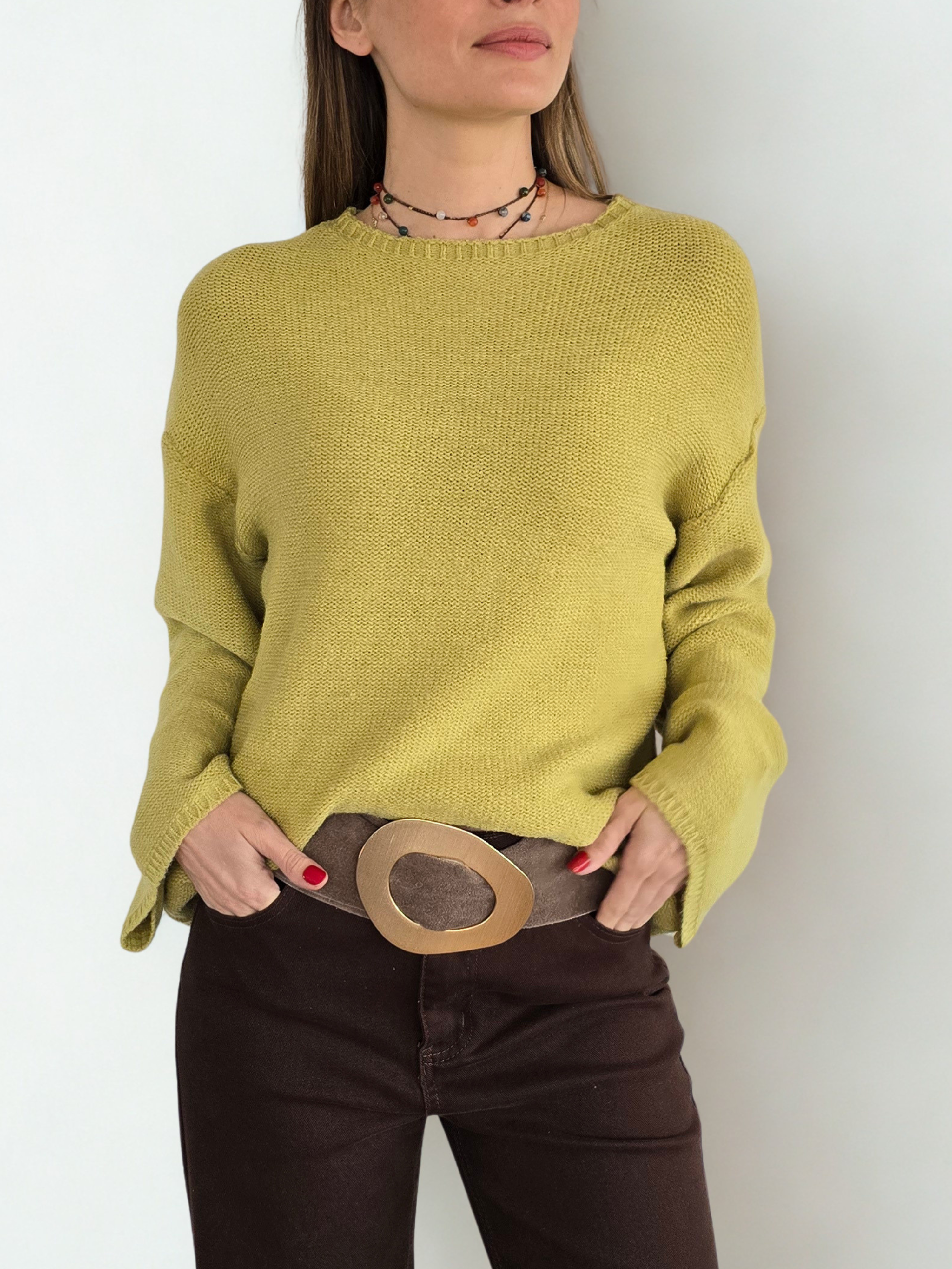 Sweater Manga Ancha, color Pistacho