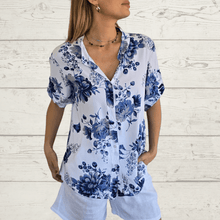 Cargar imagen en el visor de la galería, Blusa Italiana Siena estampada, fondo Blanco
