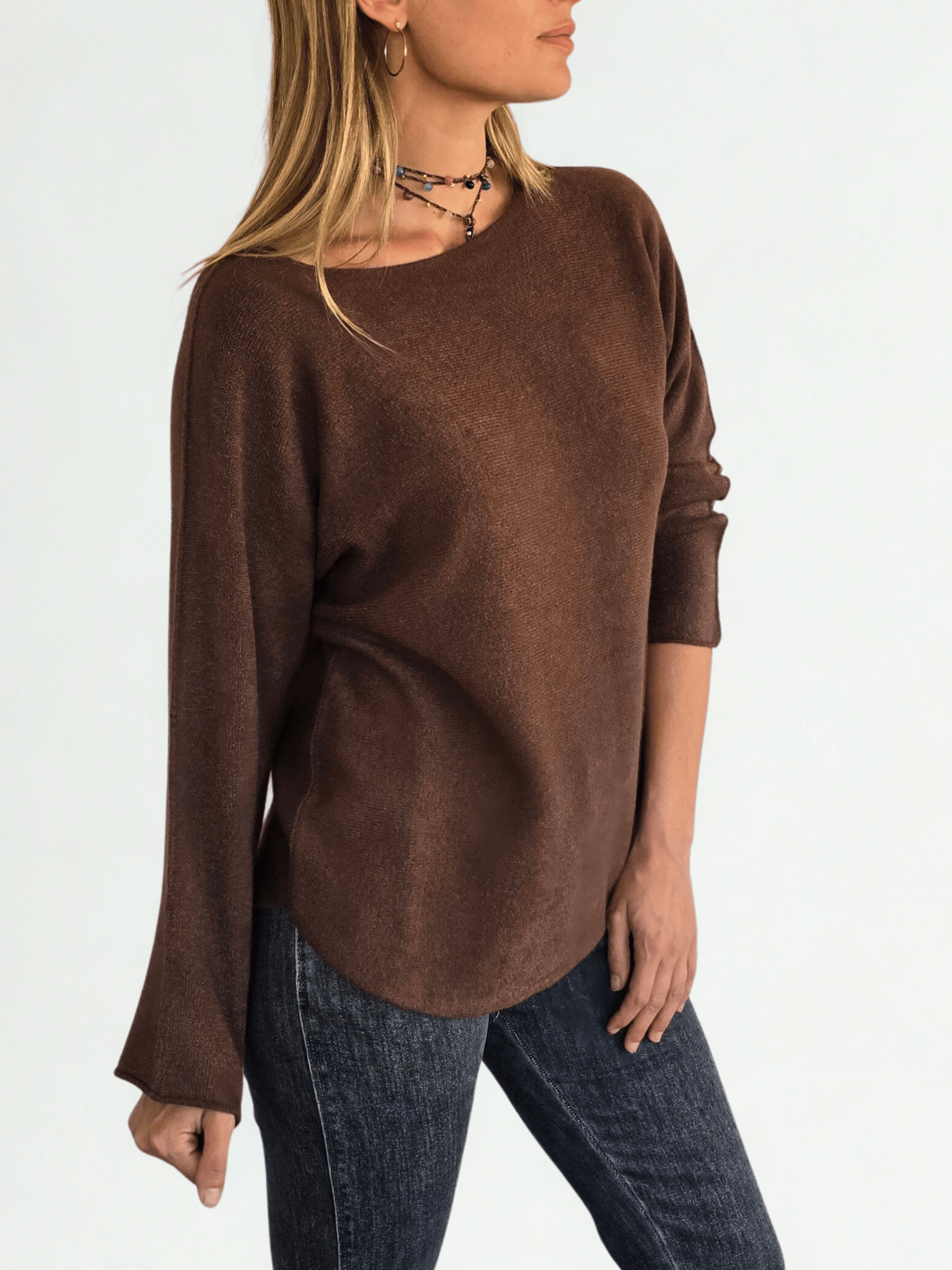 Sweater Italiano básico, color Chocolate