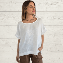 Cargar imagen en el visor de la galería, Blusa Italiana Bolonia, color Blanco
